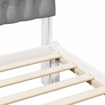 Bettrahmen Hellgrau 140 x 200 cm Massives Kiefernholz