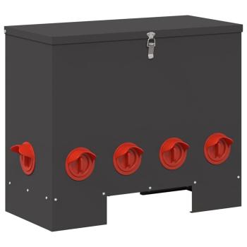 Hühnerfütterer 2 pcs Schwarz 60,5 x 29 x 51 cm