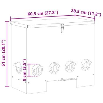 Hühnerfütterer 2 pcs Olive Grün 60,5 x 29 x 51 cm