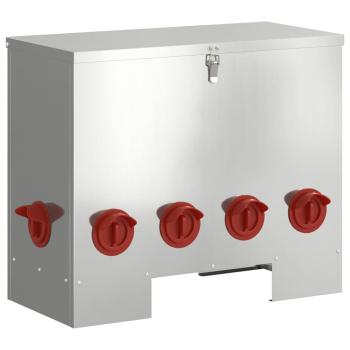 Hühnerfütterer 2 pcs Silber 60,5 x 29 x 51 cm Verzinkter Stahl