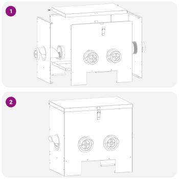 Hühnerfütterer 2 pcs Schwarz 60,5 x 29 x 51 cm