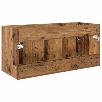 Waschbeckenunterschrank Wandmontiert Altholz 38,5 x 100 x 46 cm