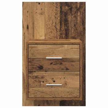 Wandmontierter Nachtschrank 2 pcs Altholz 48,5 x 32,5 x 80 cm