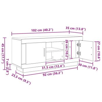 TV-Schränk Artisan-Eiche 102 x 35 x 45 cm Holzwerkstoff