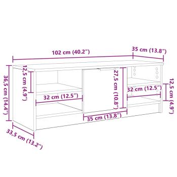 TV-Schränk Altholz 102 x 35 x 36,5 cm Holzwerkstoff