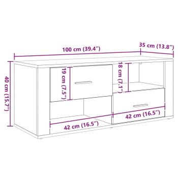 TV-Schränk Altholz 100 x 35 x 40 cm Holzwerkstoff