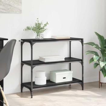 ARDEBO.de - Bücherregal Schwarz Eichen-Optik 80 x 33 x 70,5 cm