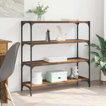 ARDEBO.de - Bücherregal Altholz 100 x 33 x 100 cm Verbundholz und Eisen