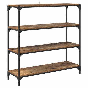 Bücherregal Altholz 100 x 33 x 100 cm Verbundholz und Eisen