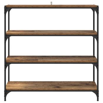 Bücherregal Altholz 100 x 33 x 100 cm Verbundholz und Eisen