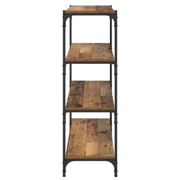 Bücherregal Altholz 100 x 33 x 100 cm Verbundholz und Eisen