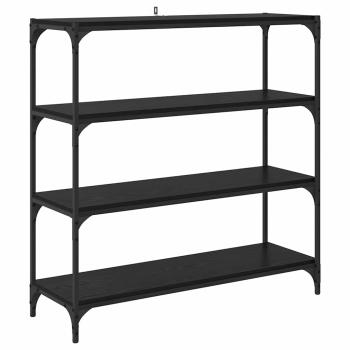 Bücherregal Schwarz Eichen-Optik 100 x 33 x 100 cm