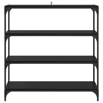 Bücherregal Schwarz Eichen-Optik 100 x 33 x 100 cm