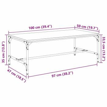 Couchtisch Artisan-Eiche 100 x 50 x 35 cm Holzwerkstoff