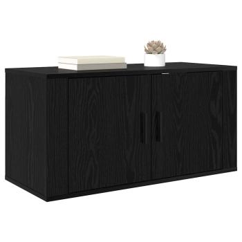 Wandmontiertes TV-Regal Schwarze Eiche 80 x 34,5 x 40 cm