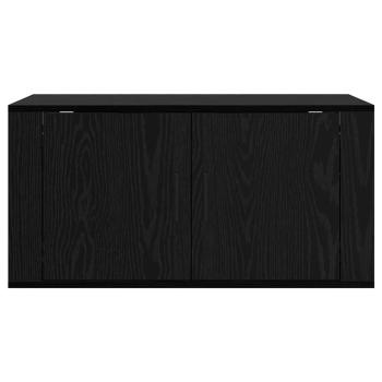 Wandmontiertes TV-Regal Schwarze Eiche 80 x 34,5 x 40 cm