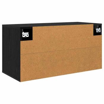Wandmontiertes TV-Regal Schwarze Eiche 80 x 34,5 x 40 cm
