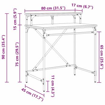 Schreibtisch Artisan-Eiche 80 x 50 x 90 cm Holzwerkstoff