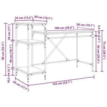 Schreibtisch Altholz 135 x 50 x 90 cm Holzwerkstoff