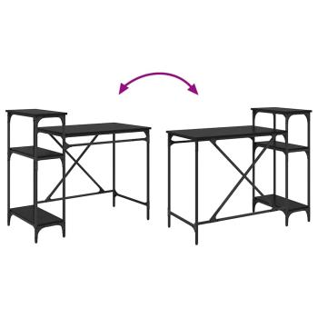 Schreibtisch Schwarz Eichen-Optik 105 x 50 x 90 cm