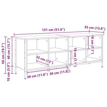 Schuhschrank Altholz 131 x 35 x 50 cm Verbundholz und Eisen