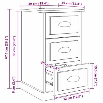 Nachttisch Altholz 39 x 39 x 67,5 cm Holzwerkstoff