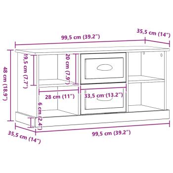 TV-Schränk Artisan-Eiche 99,5 x 35,5 x 48 cm Holzwerkstoff