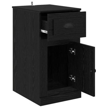 Beistellschrank Schwarz Eichen-Optik 40 x 50 x 75 cm