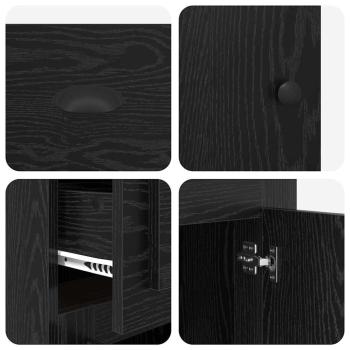 Beistellschrank Schwarz Eichen-Optik 40 x 50 x 75 cm