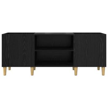 ARDEBO.de - Schallplattenschrank Schwarz Eichen-Optik 121 x 38 x 48 cm