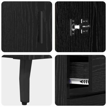 Sideboard mit Schubladen Schwarz Eichen-Optik 69,5 x 34 x 90 cm