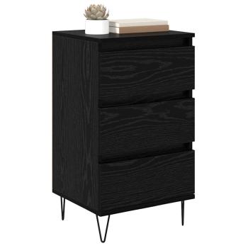 Sideboard mit Schubladen Schwarz Eichen-Optik 40 x 35 x 70 cm
