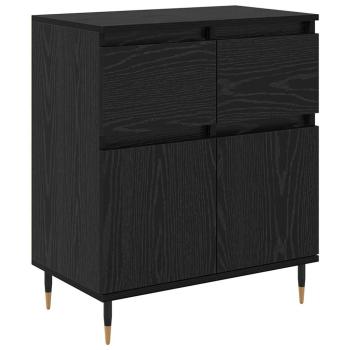 Sideboard mit Schubladen Schwarz Eichen-Optik 60 x 35 x 70 cm