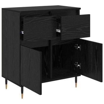 Sideboard mit Schubladen Schwarz Eichen-Optik 60 x 35 x 70 cm