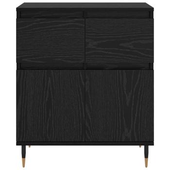 Sideboard mit Schubladen Schwarz Eichen-Optik 60 x 35 x 70 cm