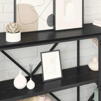 Konsolentisch mit Regal Schwarz Eichen-Optik 160 x 30 x 75 cm