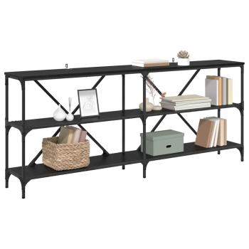 Konsolentisch mit Regal Schwarz Eichen-Optik 180 x 30 x 75 cm