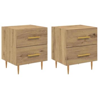 Nachttisch 2 pcs Artisan-Eiche 40 x 35 x 47,5 cm Holzwerkstoff