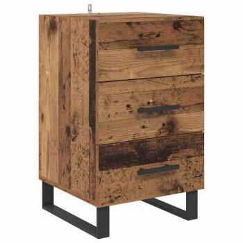 Nachttisch mit Schubladen Altholz 40 x 40 x 66 cm Holzwerkstoff