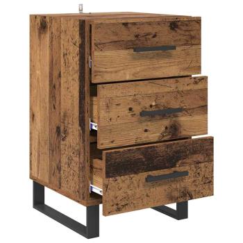 Nachttisch mit Schubladen Altholz 40 x 40 x 66 cm Holzwerkstoff