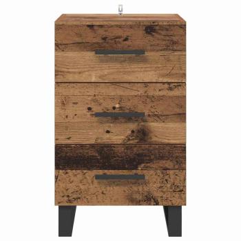 Nachttisch mit Schubladen Altholz 40 x 40 x 66 cm Holzwerkstoff