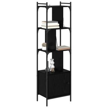 Bücherregal Schwarz Eichen-Optik 44,5 x 30 x 154,5 cm
