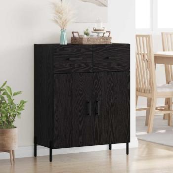 ARDEBO.de - Sideboard Schwarz Eichen-Optik 69,5 x 34 x 90 cm Holzwerkstoff