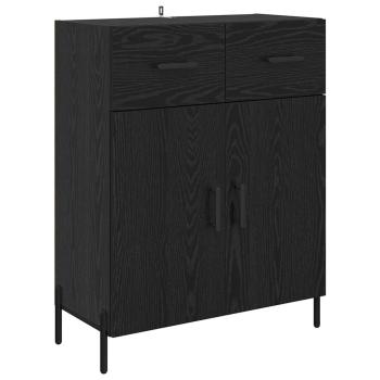 Sideboard Schwarz Eichen-Optik 69,5 x 34 x 90 cm Holzwerkstoff