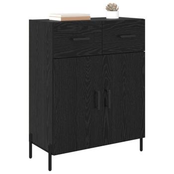 Sideboard Schwarz Eichen-Optik 69,5 x 34 x 90 cm Holzwerkstoff