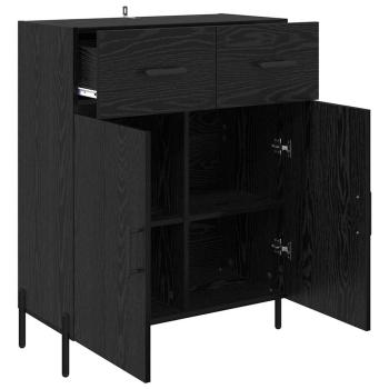 Sideboard Schwarz Eichen-Optik 69,5 x 34 x 90 cm Holzwerkstoff
