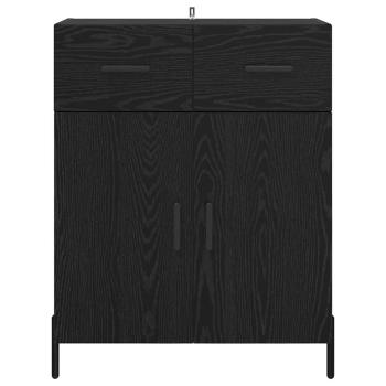 Sideboard Schwarz Eichen-Optik 69,5 x 34 x 90 cm Holzwerkstoff