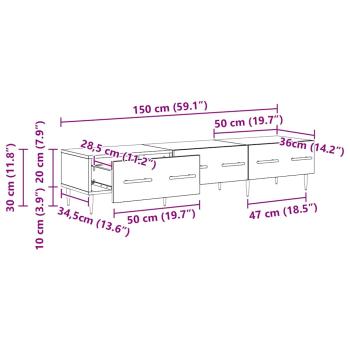 TV-Schränk Altholz 150 x 36 x 30 cm Holzwerkstoff