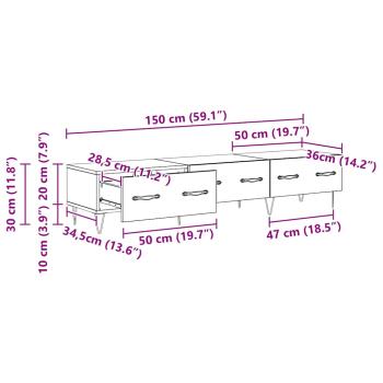 TV-Schränk Altholz 150 x 36 x 30 cm Holzwerkstoff