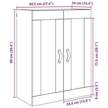 Wandschrank Altholz 69,5 x 34 x 90 cm Holzwerkstoff